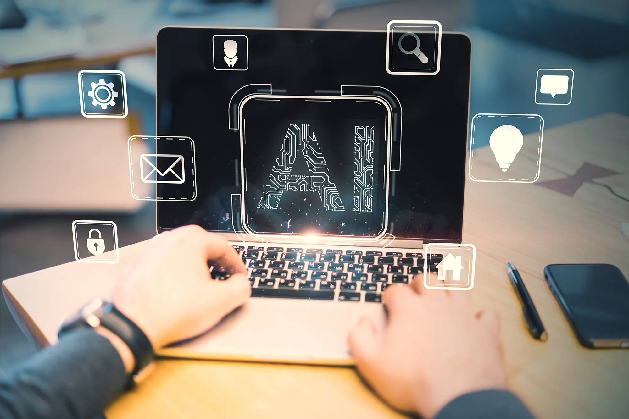 yapay zeka ile içerik oluşturma görseli